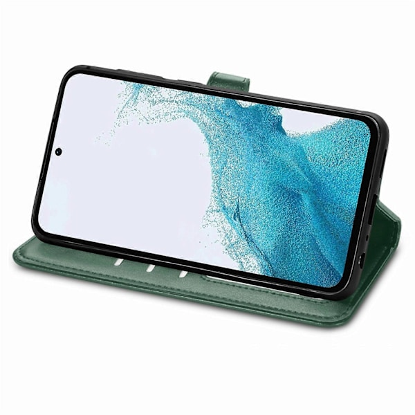 Højkvalitets nyt læder wallet case stativ til Samsung Galaxy A56 5G Green