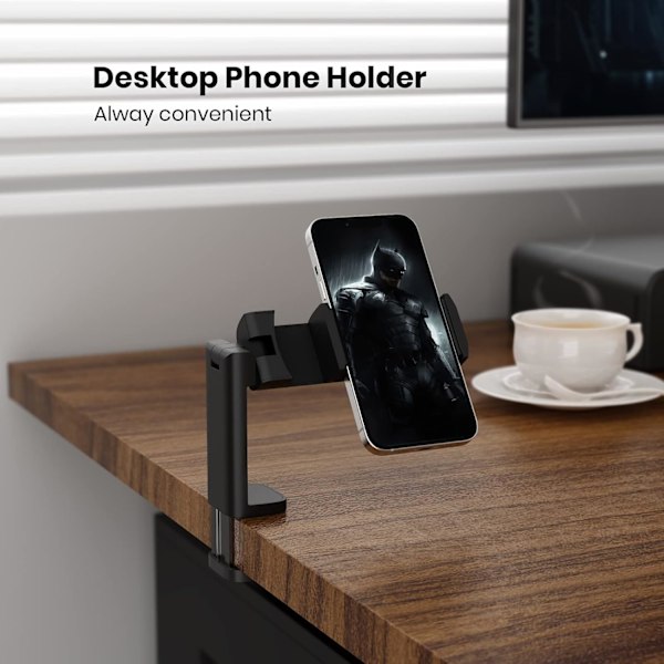 Højkvalitets ny Fly Telefonholder, Klealook 4 i 1 Justerbar Telefonholder til Rejser, Sort