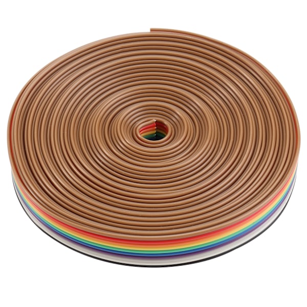 5M 10-Pin Regnbågsfärgad Platt Ribbon IDC-kabel - Flexibel Platt Kabel