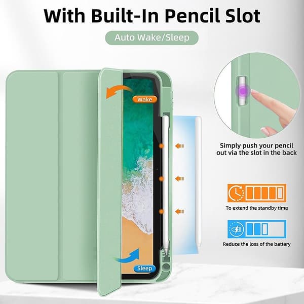 Læder Tablet Case Kompatibel med iPad Pro 11 2024 Green