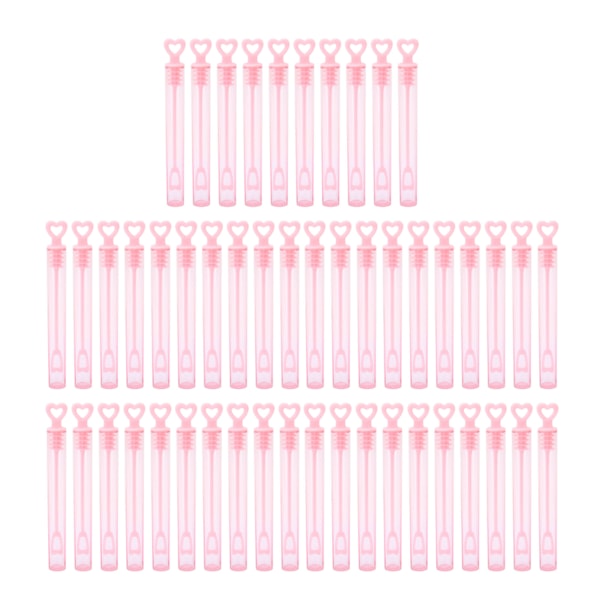 Högkvalitativa nya 50 st Mini Bubbelstavar för barn Hjärtformade Rosa Transparenta Bubbelpinnar Party Favörer för spelbelöningar bröllop