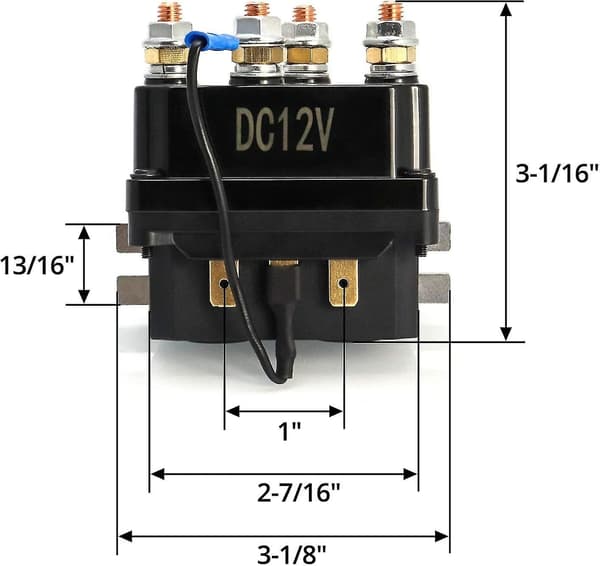 Ny 12V 250A Vinschrelä Magnetisk Strömbrytare För Auto UTV 3000-5000Lbs Vinsch