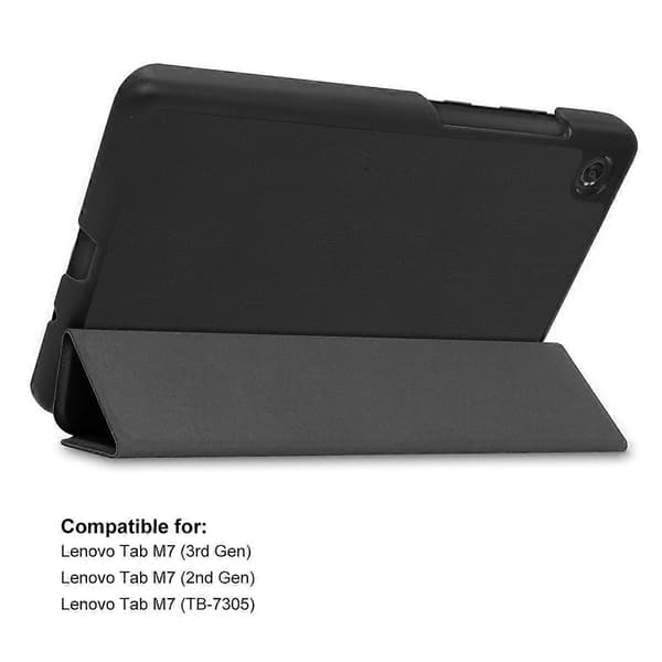 PU Læder Stand Case f Grey Lenovo Tab M7 1/2/3