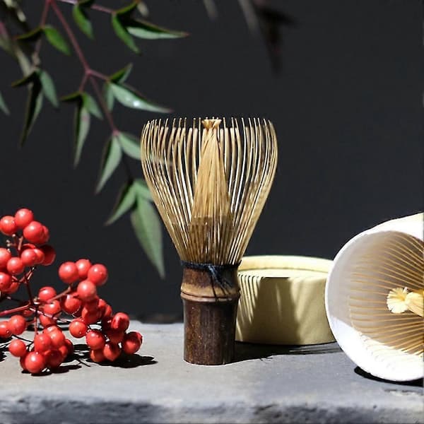 Traditionell bambu Matcha-visp för japansk teberedningsverktyg White Bamboo