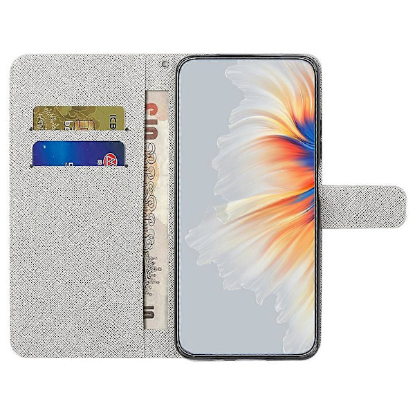Compatible with Samsung Galaxy A56 5G Case Pattern Print PU Leather Wallet Phone Case Cross Texture Multic Multicolor Blue Flower