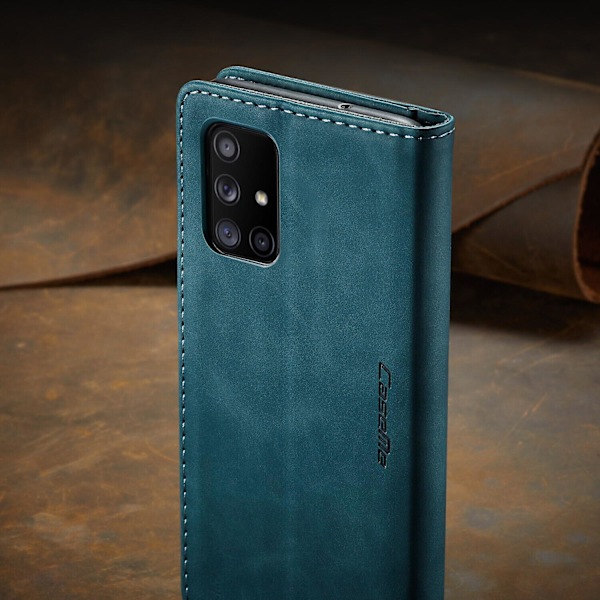 Laadukas uusi Samsung Galaxy A51 4g -kotelo, jossa korttipaikka, magneettinen läppä ja jalusta Samsung Galaxy A51 4g -puhelimelle, Premium Pu-nahkainen lompakkokotelo, Kic Blue