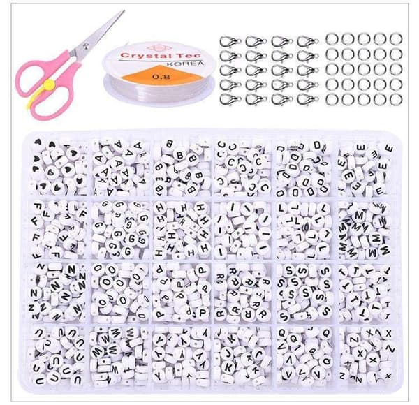 DIY - Perleboks - Seed beads - 3mm - 2400stk - Bokstavsperler multifärg multicolor