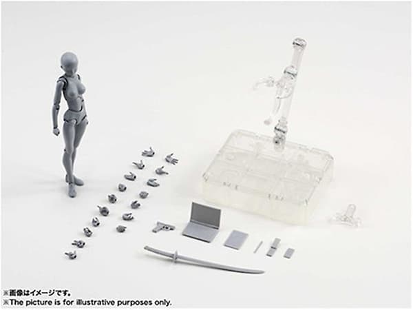 Figuarts Body Body-chan Body-kun Grå Version Sort PVC Action Figur Samlerlegetøj