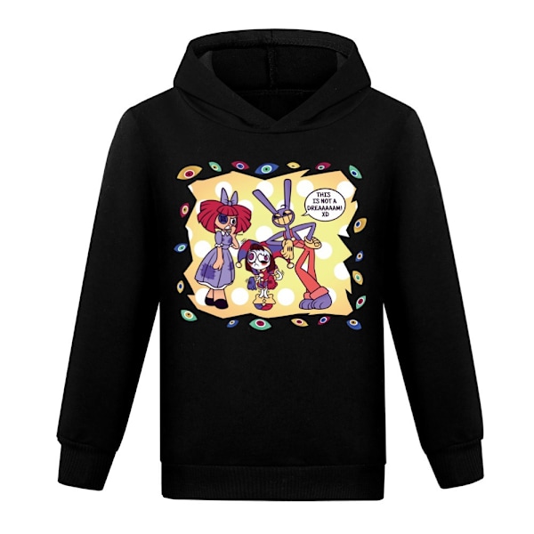 Høj kvalitet ny Fantastisk Digital Circus Børne Sweatshirt Hættetrøje Casual Sweater sort black 160cm