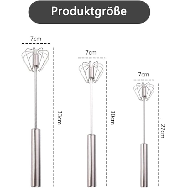 Visp i rostfritt stål, delvis matt, visp, mixer, diskmaskinsäker