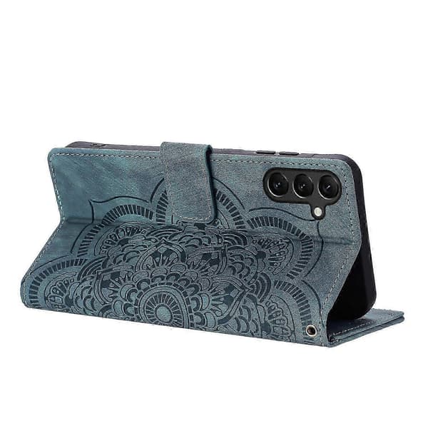 Frostat Läderfodral Mandala Retro Telefon Blå Blue For Samsung Galaxy S25 5G