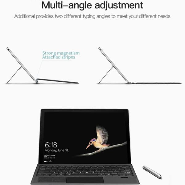 Bluetooth-tastaturdeksel kompatibelt med Microsoft Surface Go / 2 / 3 / 4