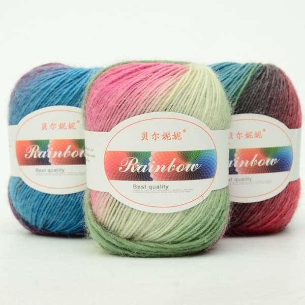 Alpacka Mohair garn bomullsgarn 1 SLUMPFÄRG 1 SLUMPFÄRG Random Color style1