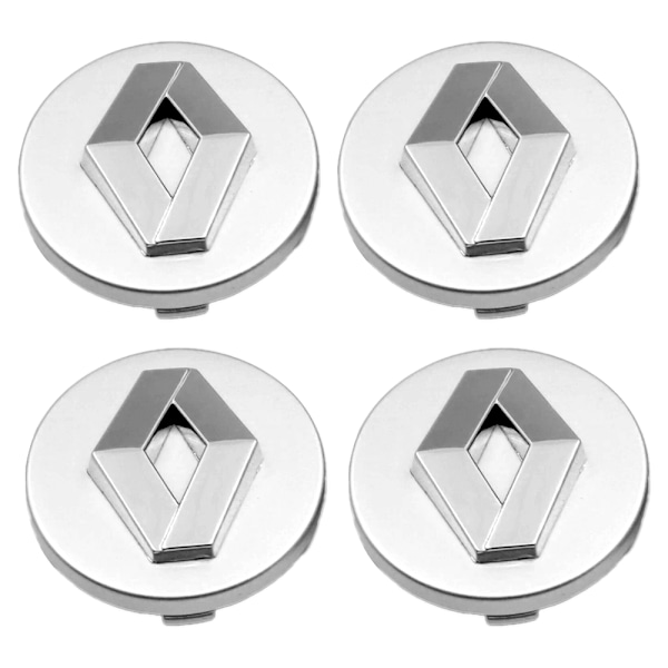 Særligt tilbud! Høj kvalitet nyt 4-pak - Renault Centrumkåpor / Hjulnav Emblem - B 7 70 60mm - Silver