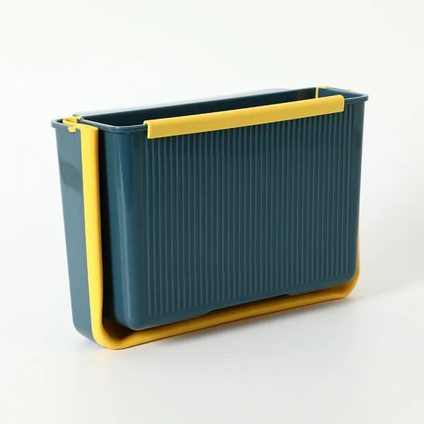 Foldbar affaldsspand til vægmontering i køkkenet blue yellow