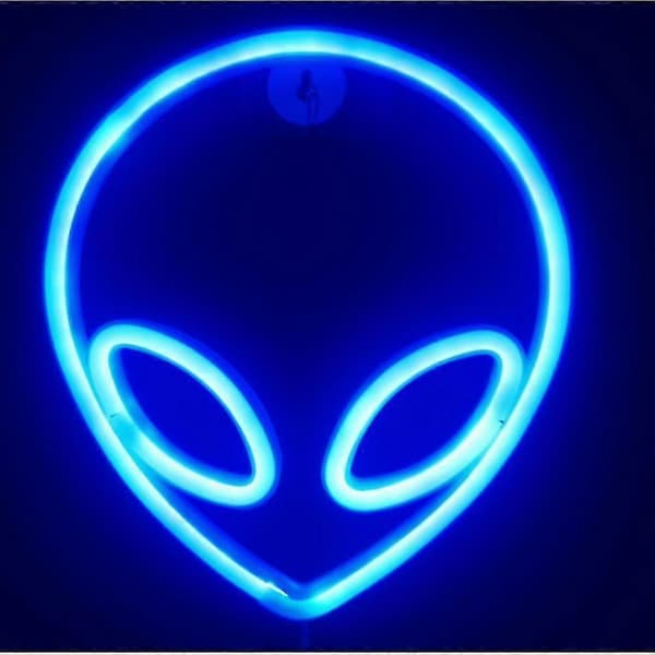 LED Alien Neon Juledekorasjon Nattlys String Blå-lingling}