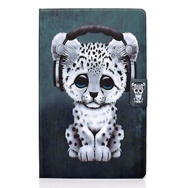 Specialerbjudande! Högkvalitativt nytt läderfodral för surfplatta Samsung Galaxy Tab A9+ (Music Leopard)