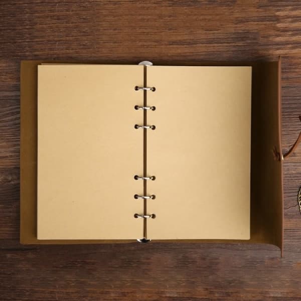 Ny Dagbog / Notesbog 18 cm - Retro Læder - Brun Brun
