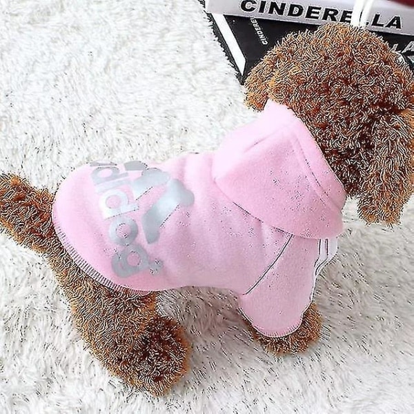 Säsongskampanj! Högkvalitativa Hundkläder Adidog 2024 Nya Vinterkläder för Små och Mellanstora Hundar Hoodies Valpkläder Tröja Pin Pink XXXl 6.5*10kg