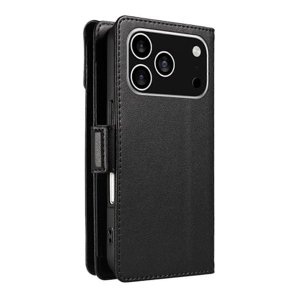 Multi Card Plånbok Läder Telefonfodral-lingling} Black iPhone 17 Pro