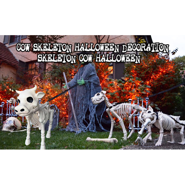 Laadukas uusi lehmä-hevonen luuranko Halloween-koriste cow