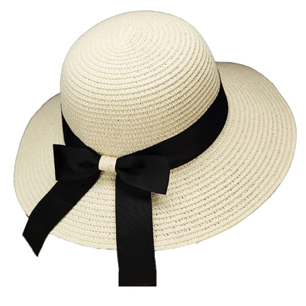 Ladies sun hats ladies beach hat wide brim straw hat White