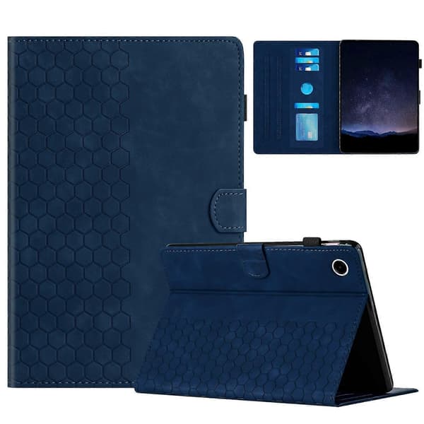 Präglat läderfodral kompatibelt med Lenovo Tab M10 Gen 3:e Blue