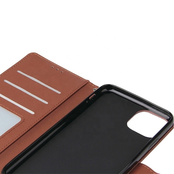 Højkvalitets nyt iPhone 11 Wallet Case - 3 Farver brun brown