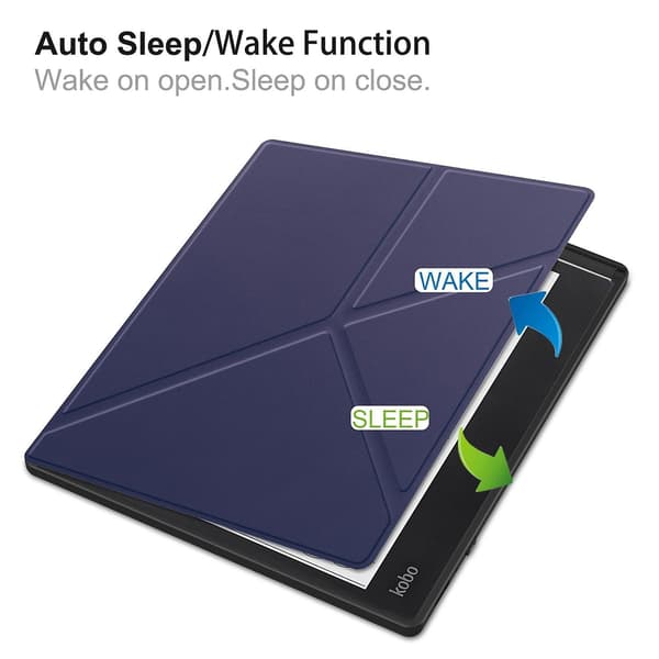 Smart Tablet-fodral i läder Kompatibelt med Kobo Elipsa 2E Dark blue