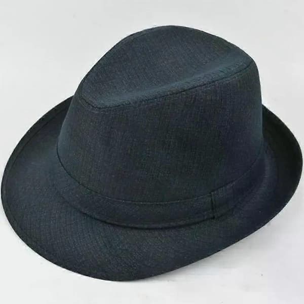 Efterårs- og vinterhatte til mænd, top jazzternet hat, voksen bowlerhat, mørkeblåternet dark blueplaid xL60CM