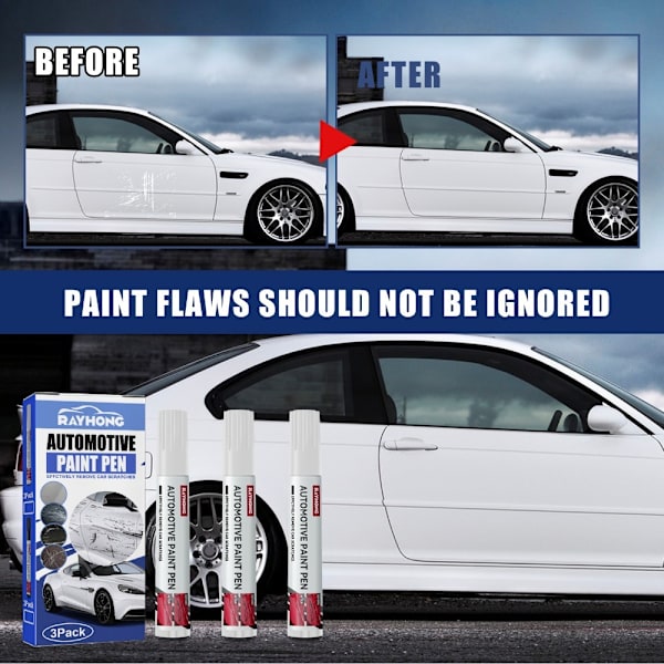 Ny 3 stk Bil Lakk Penn Auto Ripefjerner HVIT white