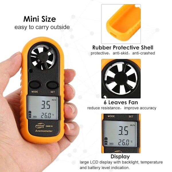 Digital Anemometer Orange