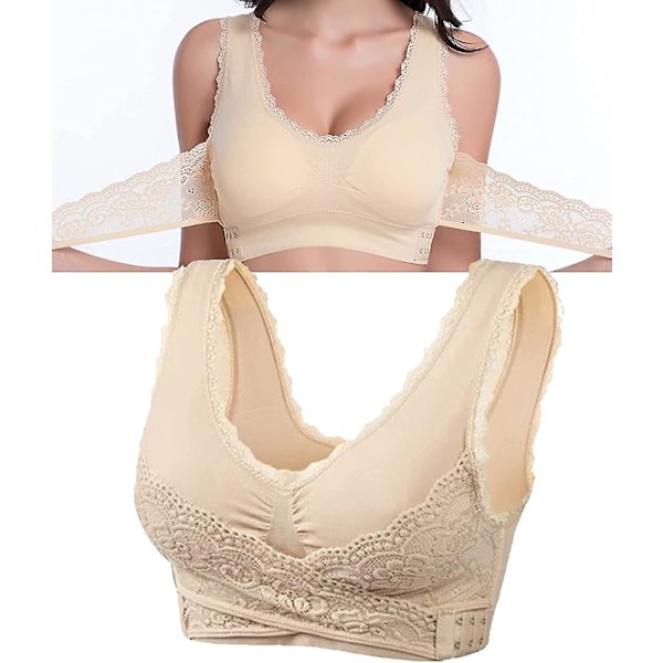 Laadukas uusi turmaliinimuotoileva langaton silkkiliivi, Lymphvity-detoxifikaatio ja muotoilu & tehokas kohottava tukiliivi naisille, beige Beige L