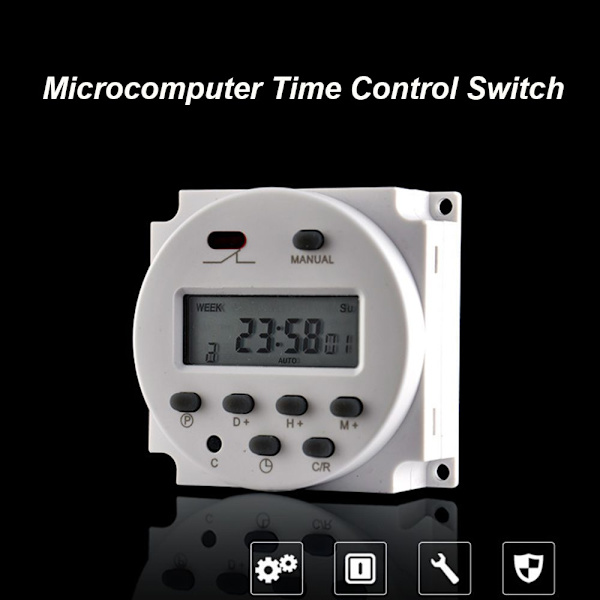 Ny 12V DC Programmerbar Digital Timerstyret Kontakt