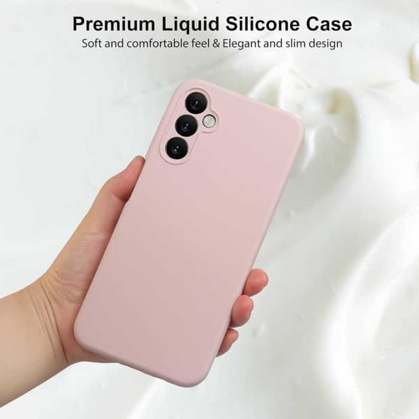 Compatible with Samsung S24 rubber case in matte pink, with camera protection - pink