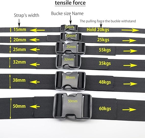 Four thickened plastic quick buckles, 3.8 cm wide, seamless, made of high-strength plastic, for replacement.