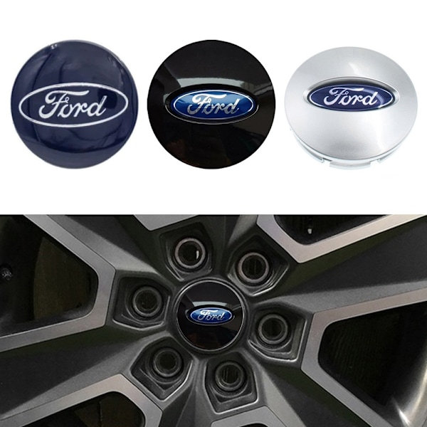 Påsketilbud! Høy Kvalitet 4-Pakning - Ford Senterkopper / Navkapsler - Bil 70 70 66mm - Svart