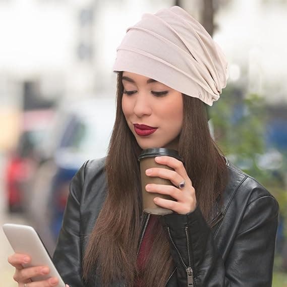 2-pack slouch beanie-mössa i bomull, sovhatt, elastisk, lätt, chemo-mössa, beanie-mössa för hår, skönhetsmössa för kvinnor