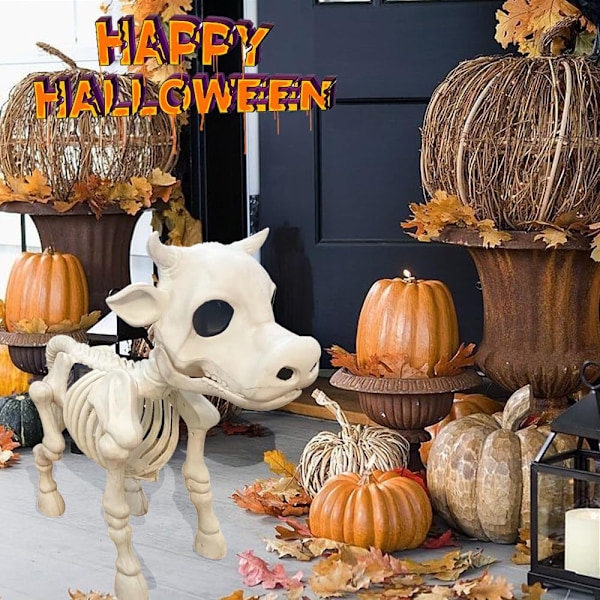 Laadukas uusi lehmä-hevonen luuranko Halloween-koriste cow