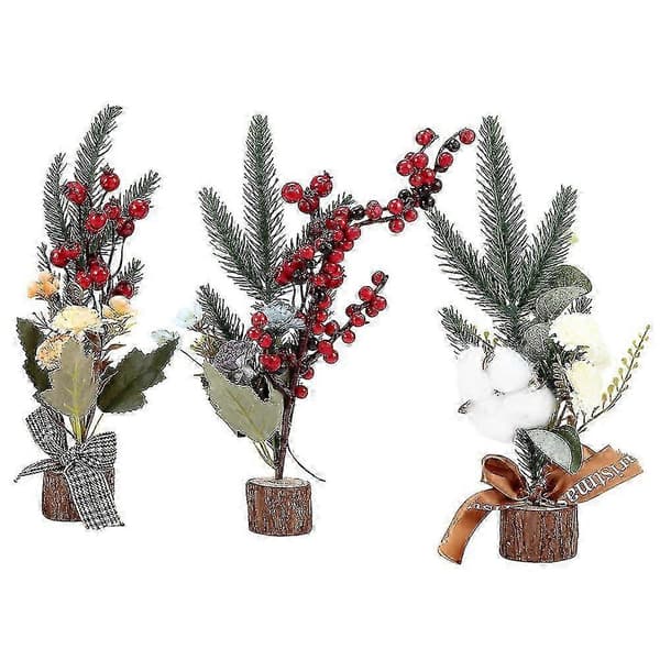 Mini juletrepyntsett for hjemmefestdekorasjon - 3 stk. håndverk BJB384-lingling}
