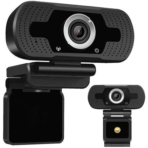 1080P webbkamera för dator/laptop med Full HD vidvinkelkamera och inbyggd mikrofon, fungerar med alla streamingplattformar