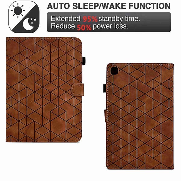 Rhombus Tablet Case Kompatibel med iPad 10.2 Brown