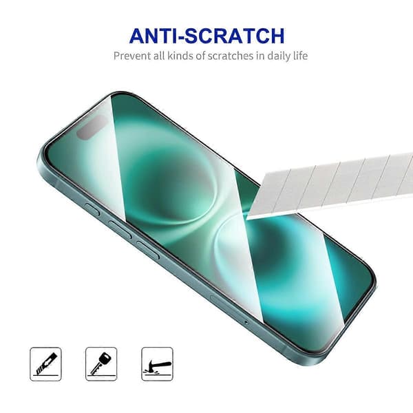 Compatible with iPhone 17 Screen Protector 9H Silk Print 0.26mm Tempered Glass