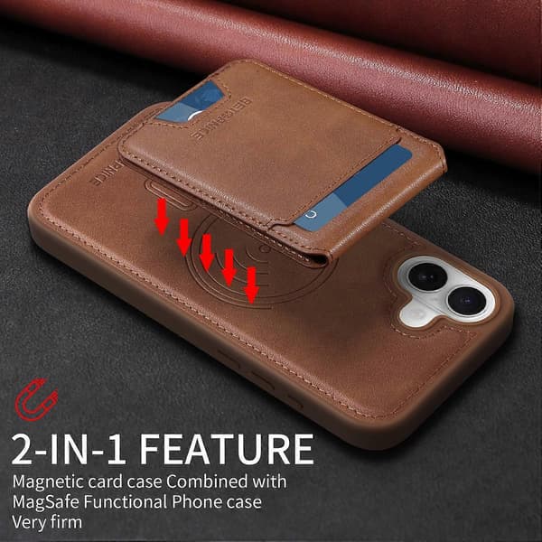 Kompatibel med iPhone 16 Plus telefoncover - lingling} Multicolor Brown