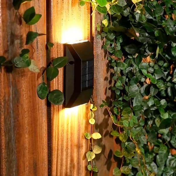 LED-solcellsvägglampa (up-downlight), 2 st. svart 185