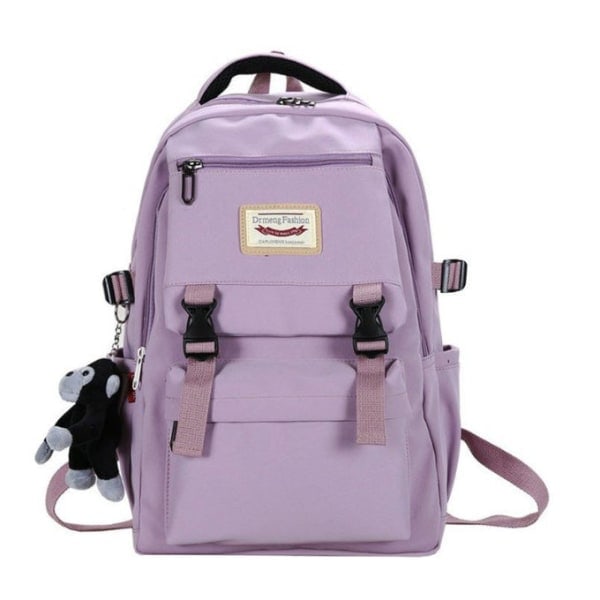 Ryggsäck Dam Flicka Axelväska Skolväska Koreansk Mellanstadieelev Universitetsstil Gymväska Lila Hög Kvalitet (Påsk) Purple