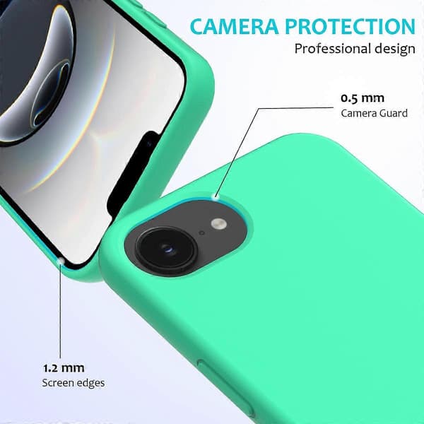 Kompatibel med iPhone 16e Skal Fallsäkert Flytande Silikon Mjukt Foder Baksida Telefonskal--lingling} Multicolor Green