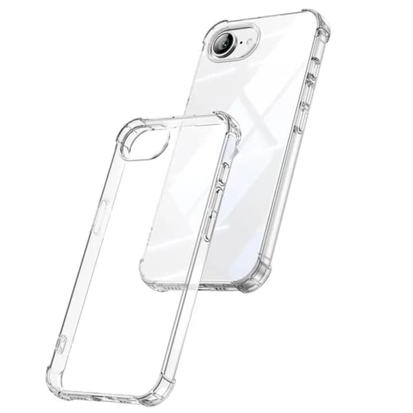 Shockproof Case and Two Tempered Glass Screen Protectors Compatible with iPhone 17e Transparent