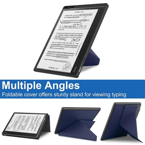 Smart tablet-etui i læder, kompatibelt med Kobo Elipsa 2E Dark blue
