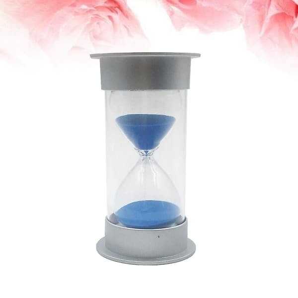 Ny 25 Minuters Timglas Timer Dekoration Liten Silver Täckt Blå Sand Timglas Timer Barnlek Blå